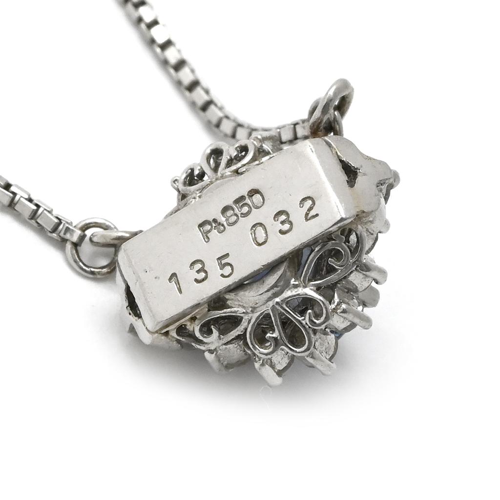 NON BRAND - blue sapphire diamondNecklace Pt850/sapphire Array