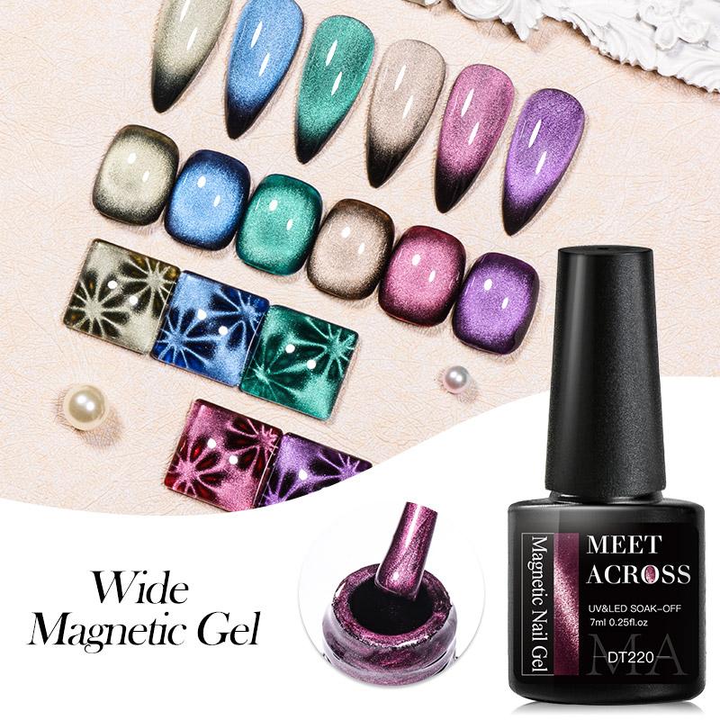 MEET ACROSS 7 мл магнитный гель-лак для ногтей «кошачий глаз» полуперманентный динамический блестящий светоотражающий гель для ногтей замачиваемый УФ-гель лак для дизайна ногтей