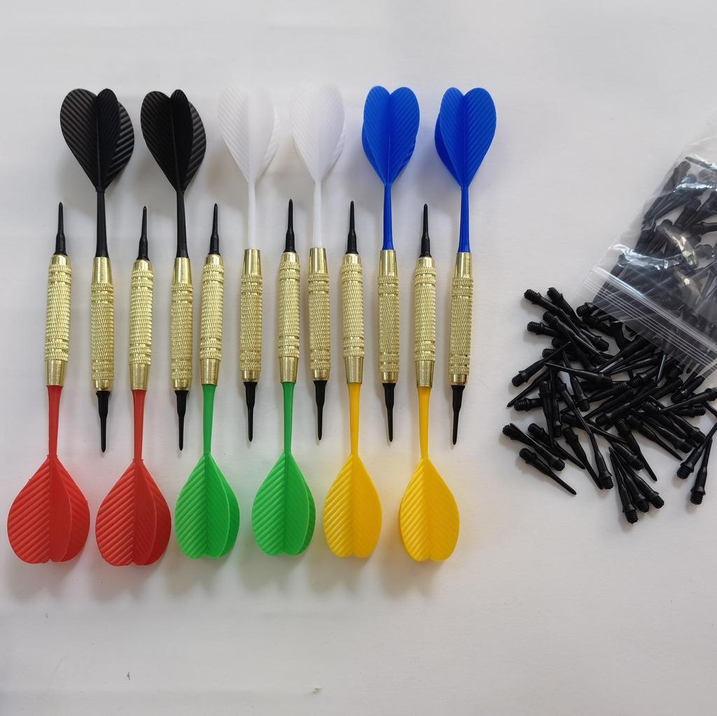 Colored 18g Soft Tip Darts with 100 Tips - 12-Piece Set, 243g Total Weight