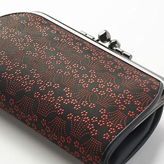 Кошелек из натуральной кожи, фон для монетницы x красный лак, Кошелек Kosakura Genuine Gamaguchi, чехол для монетницы из натуральной кожи, подарок для женщин, День уважения к пожилым людям