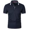 Мужская новая рубашка поло Футболка летняя мужская с коротким рукавом и цветным лацканом