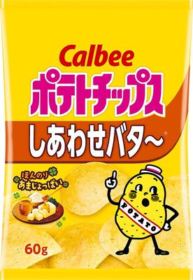 Картофельные чипсы Calbee Happy Butter ~ 60 г x 12 пакетиков