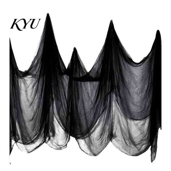 Scary Gauze Fabric Halloween Coarse Mesh Fabric, Polyester Cotton Decor for Haunted Eerie Atmosphere House, Spooky DIY Scene Decoration, Creepy Party