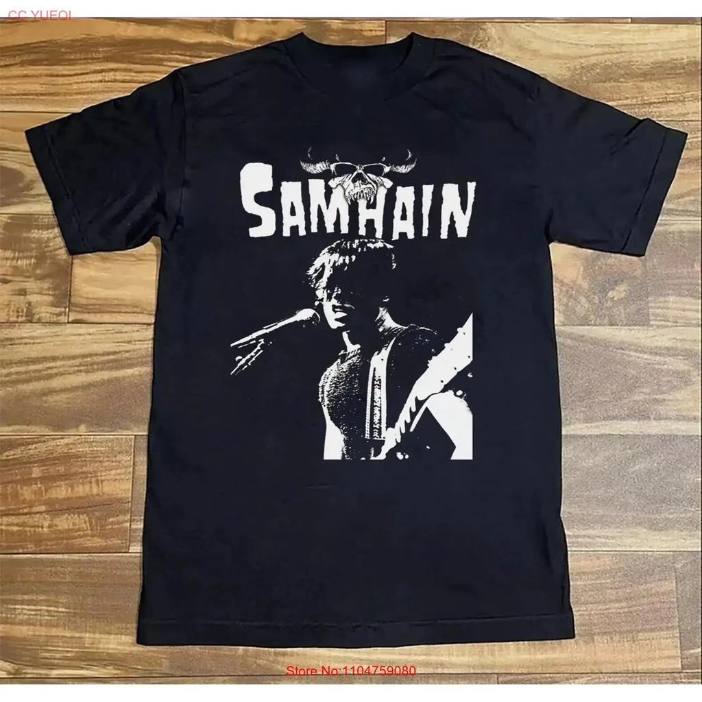 Коллекция SAMHAIN Группа Хлопок Черный Все Размеры Футболка винтажная Стиранная с принтом Унисекс Универсальная уличная мода мужская Немного