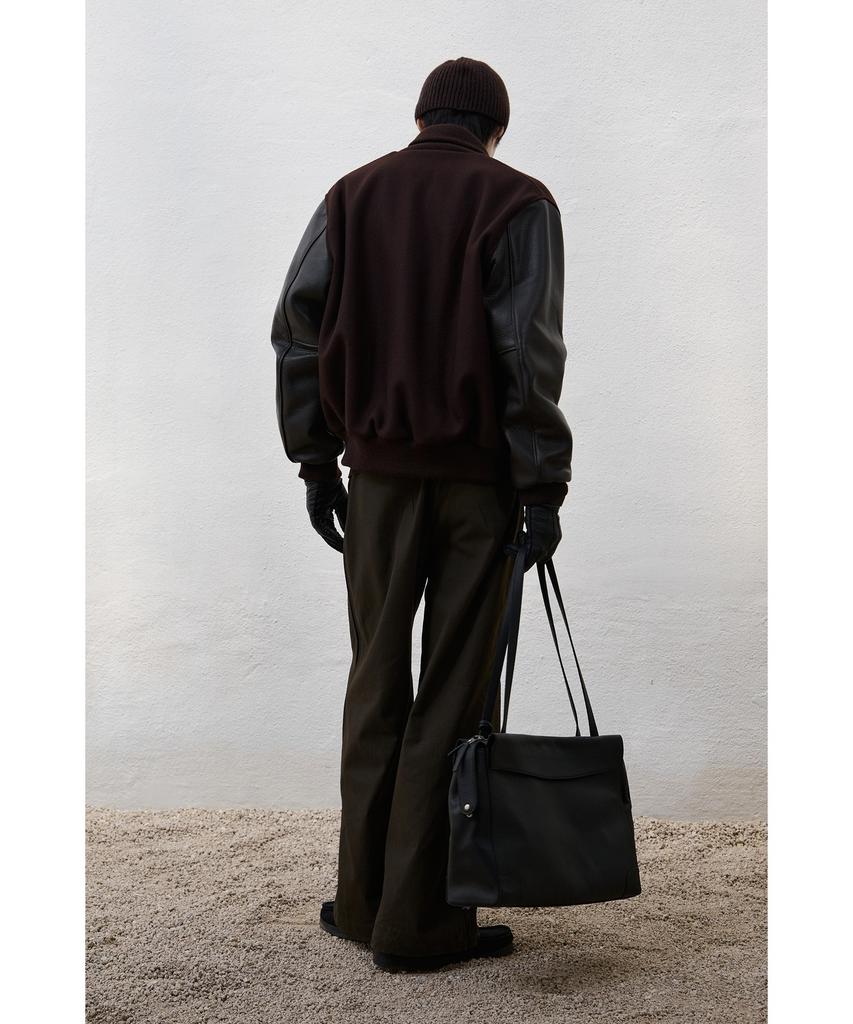 YOUTH Double Trimming Wide Pants - Brown Check