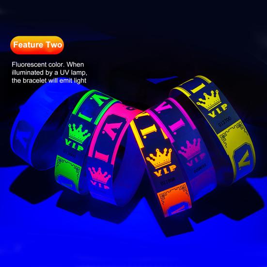 100 шт. VIP одноразовые браслеты на запястье водонепроницаемые флуоресцентные браслеты самоклеящиеся ID браслеты для мероприятий фестивалей баров концертов
