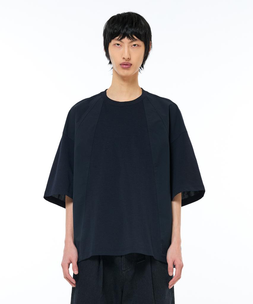 ZENSAI Woven Mix Back Fly T-Shirt