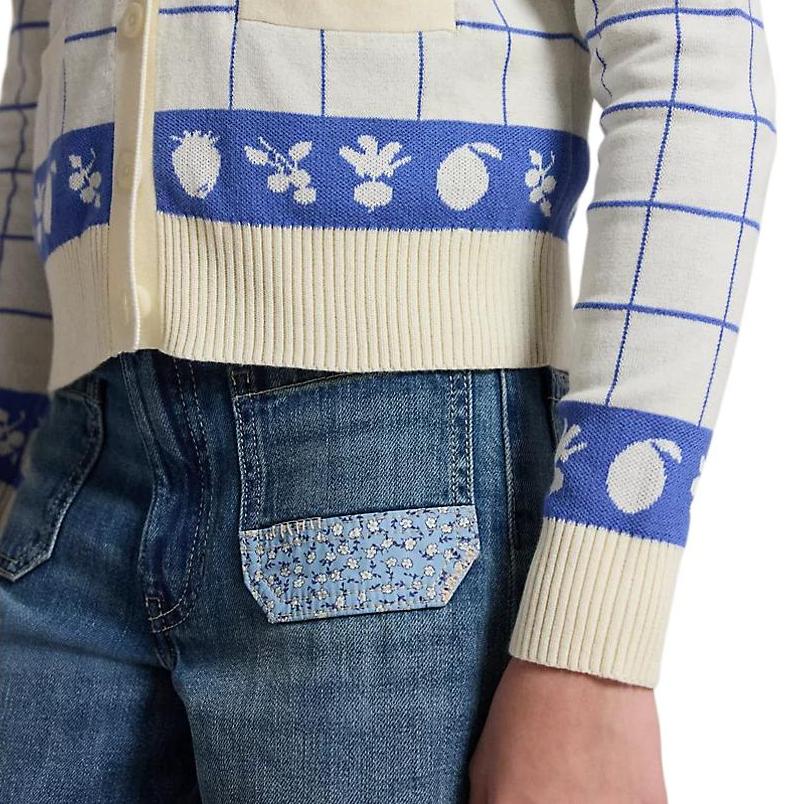Polo Ralph Lauren Классический клетчатый хлопковый кардиган на пуговицах с V-образным вырезом, с длинным рукавом, детский свитер 313A11247-001