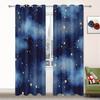 Starry Sky Forest Lake Moonlight Curtain, a Set of Two, Home Bedroom Living Room Curtain