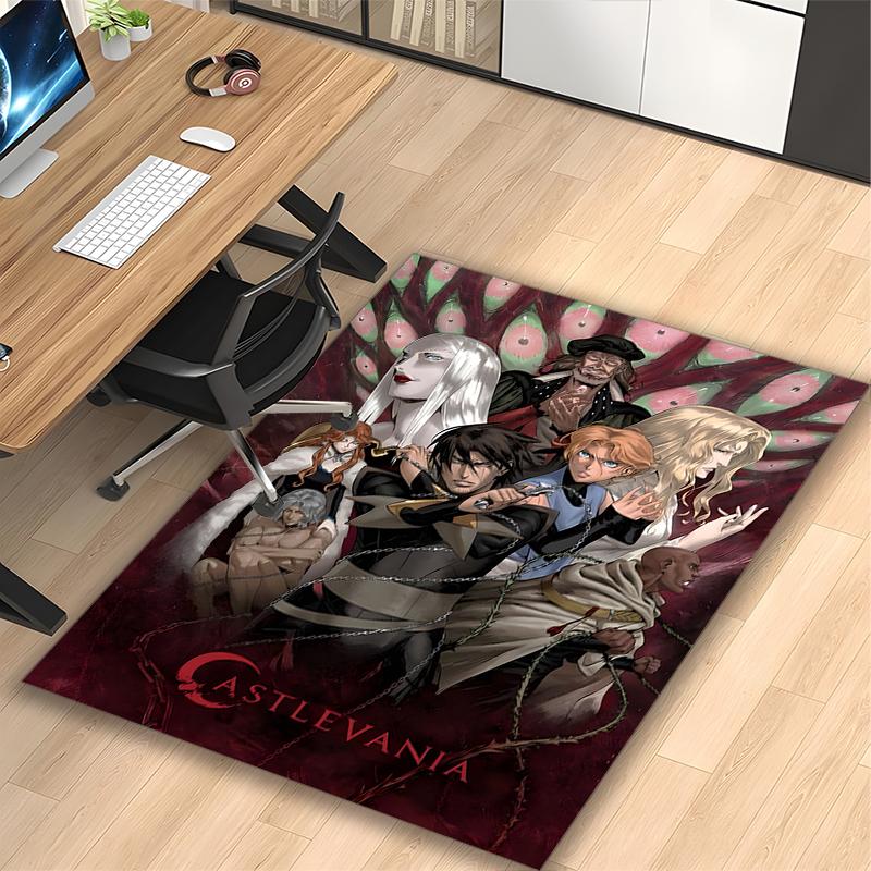 1 шт. Коврик для стула с принтом Castlevania для домашнего офиса, гостиной, кухни, игровой комнаты
