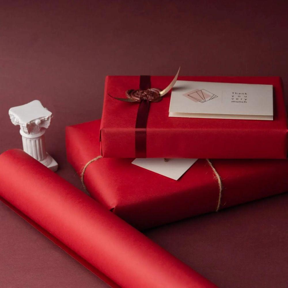 Paper Roll Gift Wrapping Paper Packing Material Packing Paper Vintage Red Kraft Paper Roll Wedding