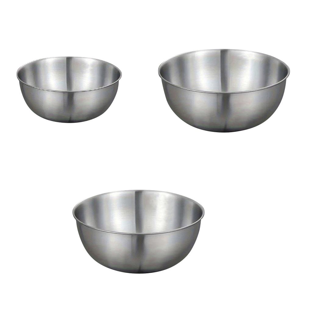 High-quality! 3pcs Bowl Set Versatile For Noodles Soups More 304 Stainless Steel Ideal For Cooking Baking Food Storage