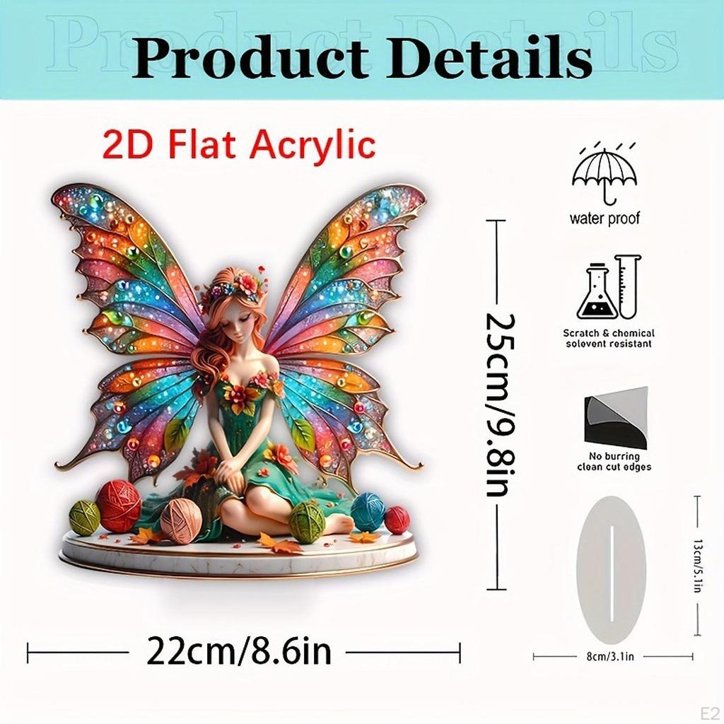 Акриловый орнамент фея декоративный 2D креативный с основанием подарочный водонепроницаемый настольный декоративный стол