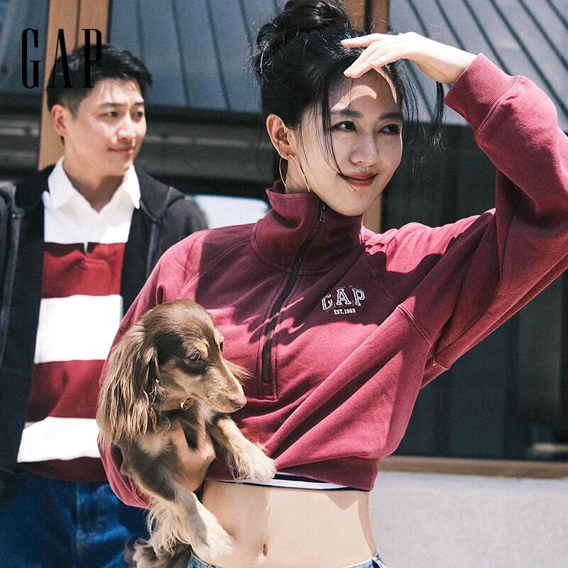 Женский флисовый свитшот свободного кроя с логотипом Gap