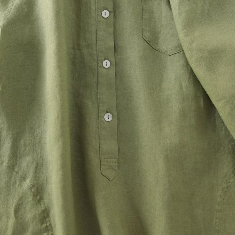 Платье женское однотонное повседневное платье-рубашка из конопли, свободное, утягивающее, большого размера, с рукавами, длинная юбка