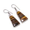 Tiger Eye Handmade 925 Sterling Silver Jewelry Earring 1.58" N8c79