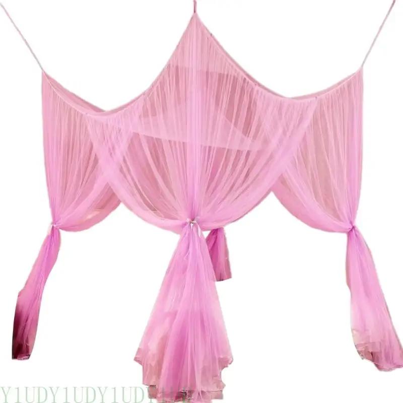 Элегантный радужный москитный полог - Большой балдахин на кровать с завязками, идеально подходит для использования на улице и в помещении