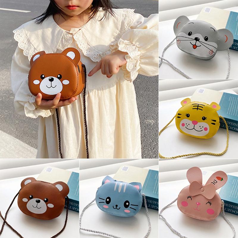 Fashion Cartoon Animal Shoulder Purse Girl Handbag Round Zipper Crossbody Bags
