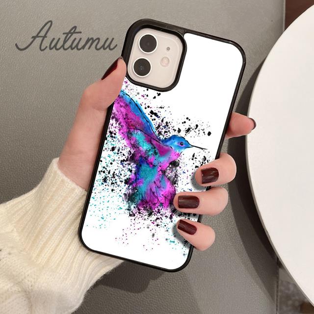 Чехол для телефона Колибри для iPhone 11 12 13 14 Pro Max mini X XR XS SE 2020 6S 7 8 Plus Samsung Galaxy S21 S22 Чехол-накладка coque