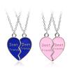 2шт/набор лучший друг письмо ожерелье любовь сердце кулон сращивание цепи ювелирные изделия