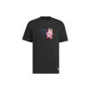Neo X Lotso Tee Cartoon Letter Print Round Neck Short Sleeve T-Shirt Men Tops Black IP4026