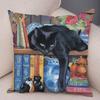 Oil Painting Color Cat Cushion Cover Pillowcase Home Decor Cartoon Animal Sofa   Aesthetics