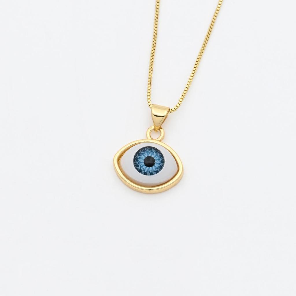 Подвеска-ожерелье с позолоченным глазом демона для женщин