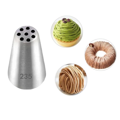 3-piece set of mounting nozzle, cream cake decoration nozzle, mochi pipe, and stainless steel mochi decoration baking tool