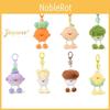 Mushrooms Corn Carrots Adorable Plush Keychain Pull Feature School Bag Decor