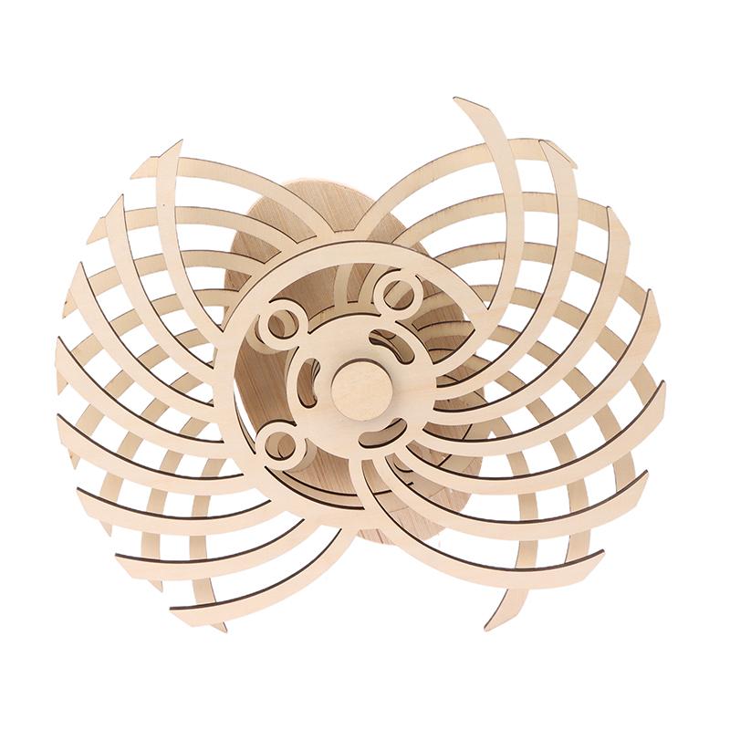 Handmade Retro Kinetic Sculpture Moving Kinetic Wall Art Wooden Windmill Reversal Statue For Living Room Home Decor Crafts