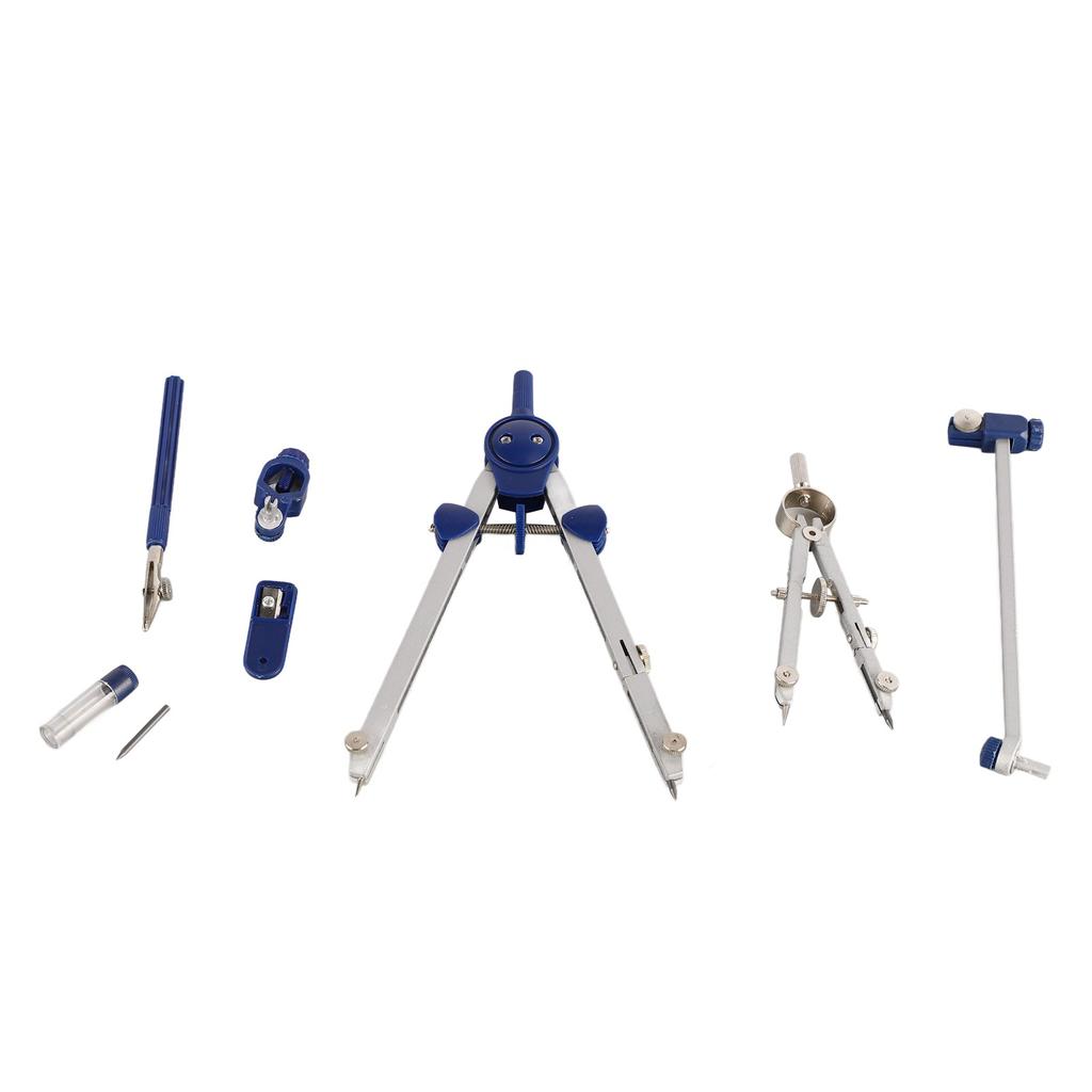 Compass Geometry Set Extensible Zinc Alloy Shatterproof Box Packed Math Compass Set for Offi