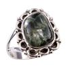 Natural Seraphinite Gemstone 925 Solid Sterling Silver Jewelry Ring Size 6 H0r11