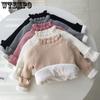 Winter Velvet Sweater Warm Pullover Top for Girls Thick Knit Sweater Base Stylish Inner Layer