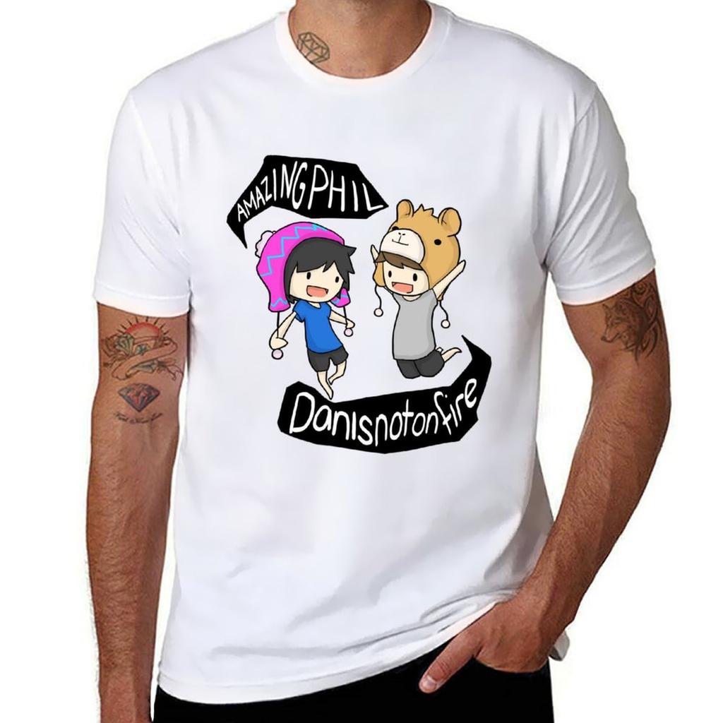 Amazingphil And Danisnotonfire Tshirt Large Size Casual Short Sleeve Top Tshirt