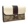 New COACH Grace Canvas With Leather Clutch Wallet Mini Women's Light Khaki & Chalk CC060-IMOTV