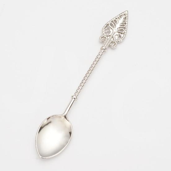 Jam Spoon Heat Resistant Hollow Out Multifunctional No Odor Comfortable Grip Dinning Vintage Flower Carving