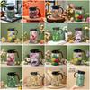 Chinese Style Retro Flower Insulated Kettle Hot Water Stainless Steel Vacuum Flask Vintage Floral Printing Water Cup for Outdoor