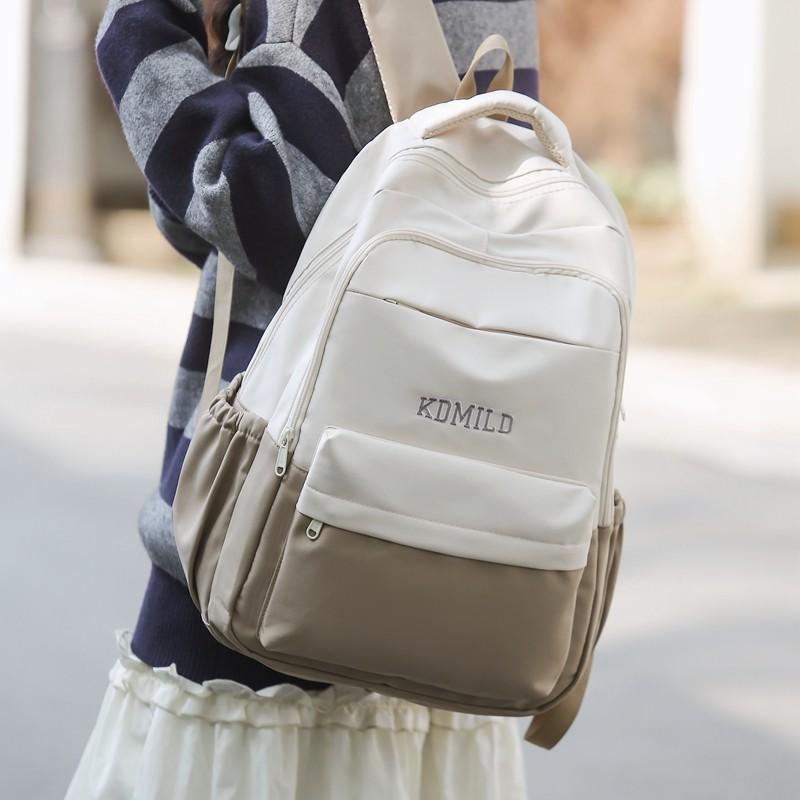 Студенческий школьный рюкзак, женский рюкзак с цветными блоками, компьютерный рюкзак большой емкости, мужской рюкзак для средней школы