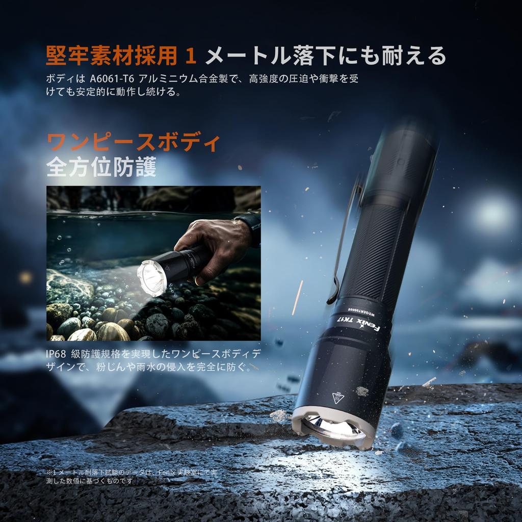 fenix TK17 3600 Тактический светодиодный Максимальная дальность Максимальное время работы от батареи IP68 Уровень заряда батареи Чрезвычайно матовый Рабочий Ручной Высокий Супермощный Удар Стихийное бедствие