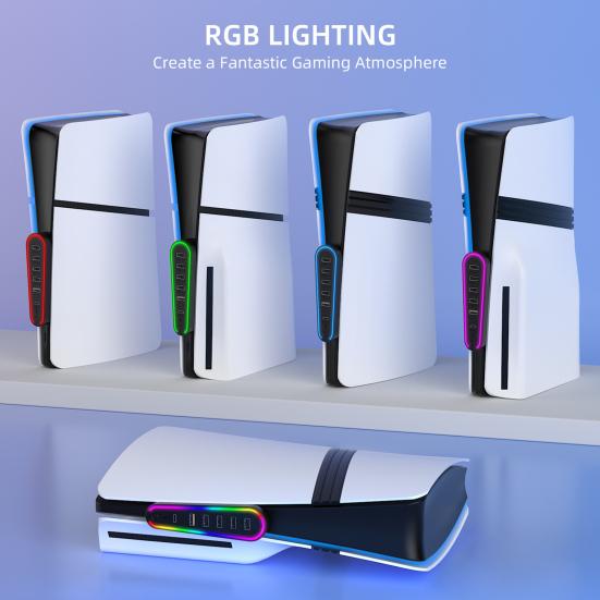 6-портовый USB-концентратор с RGB-подсветкой, подключение и использование без установки драйверов, удобная передача данных, пользовательский интерфейс. USB-концентратор расширения для PS 5 Pro/PS5 Slim.