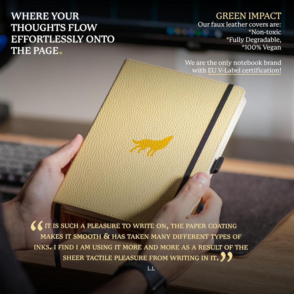 Блокнот в твердой обложке кремового цвета среднего формата с подкладкой на тему дикой природы, кремовая бумага 100 г/м², включает закладку-резинку, карман, и