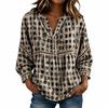 Women's V-Neck Cutout Lace Trim 3/4 Sleeve Loose Fit Blouse Top for Casual Everyday Wear