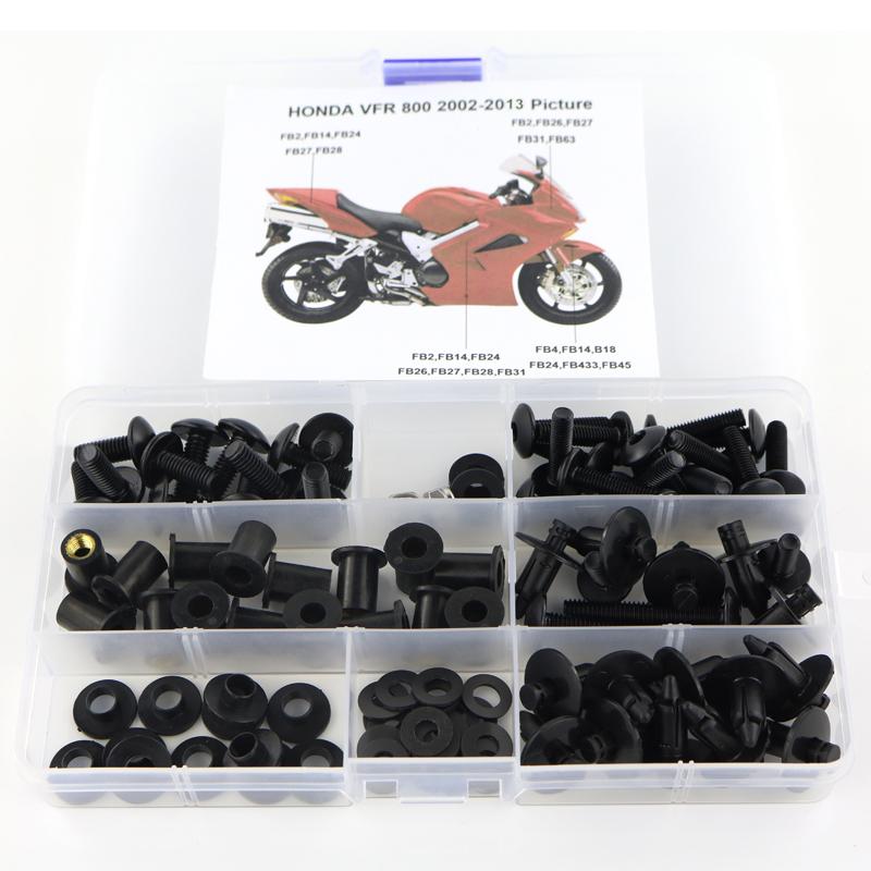Fit For Honda VFR800 VFR 800 2002-2013 Motorcycle Cowling Complete Full Fairing Bolts Kit Clips Nut Screws Steel