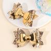 2Pcs Gold Sequin Bow Hair Clip Elegant Sparkly Glitter Leather Hairpin For Baby Girl Children's Daily Hair Headdress Accessories