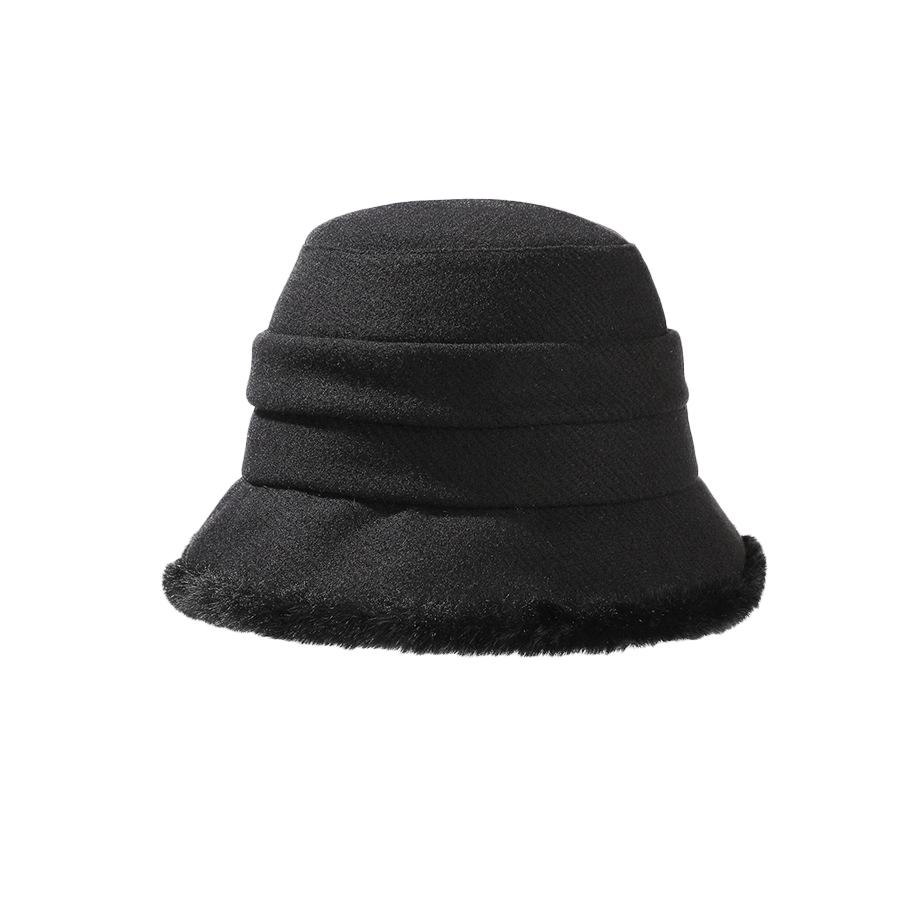 Autumn Winter Fisherman Hat Women's Thick Plush Bucket Hat Warm Basin Hat