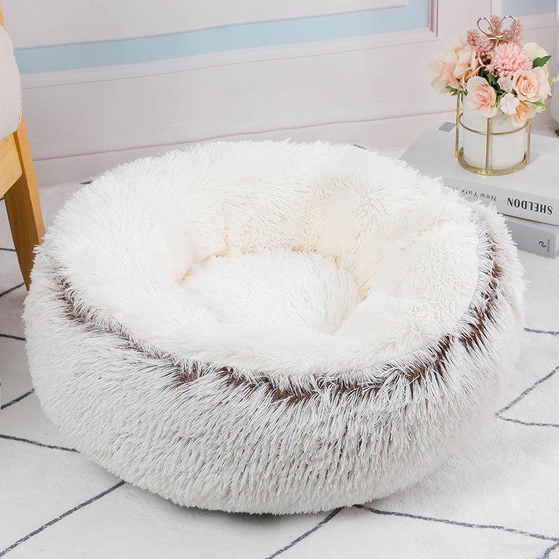 Donut Dog Bed для средних собак Мягкая кровать Домашние животные Круглые аксессуары Маленькая корзина Диван Корзины Для домашних животных Большие подушки Принадлежности для щенков Коврик для кошек