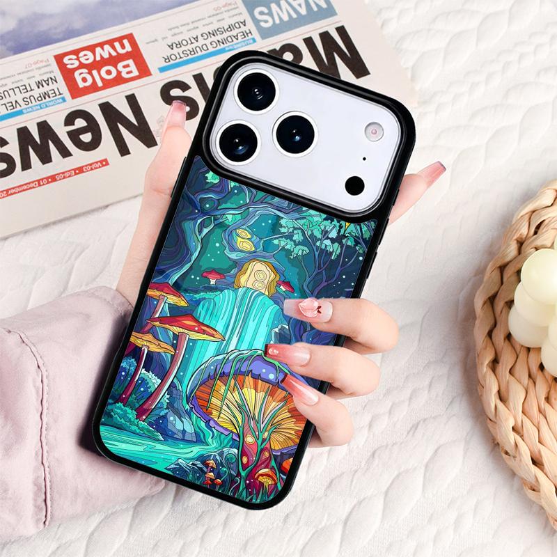 Чехол для телефона в стиле Cottagecore с лягушкой и грибами для iPhone 17 16e 15 14 13 12 11 Pro Max Air Mini Мягкий защитный чехол