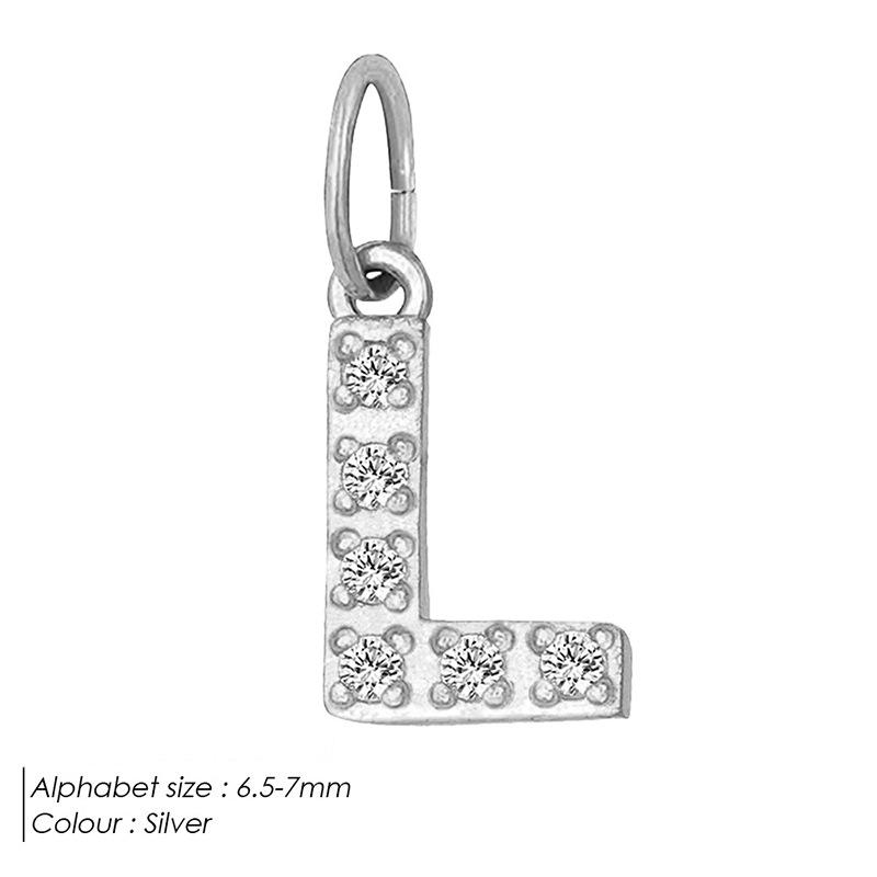 Европейская и американская подвеска-буква из нержавеющей стали, полностью инкрустированная бриллиантами, с вариантами ожерелья и браслета из циркония для самостоятельной сборки