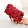 Double Zipper Women's Wallet Long Purse Large Capacity Clutch Leather Mobile Phone Bag Card Holder Money Clip