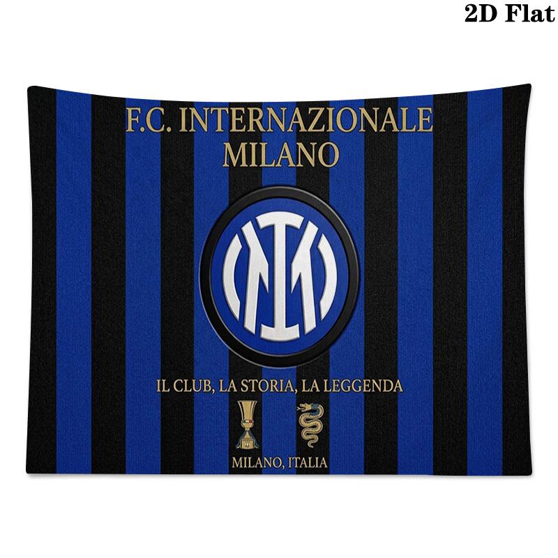 Inter Milan Wall Tapestry Aesthetic Wall Hanging Printed Fabric Blanket Decorative Tapestries for Bedroom Living Room Home Decor